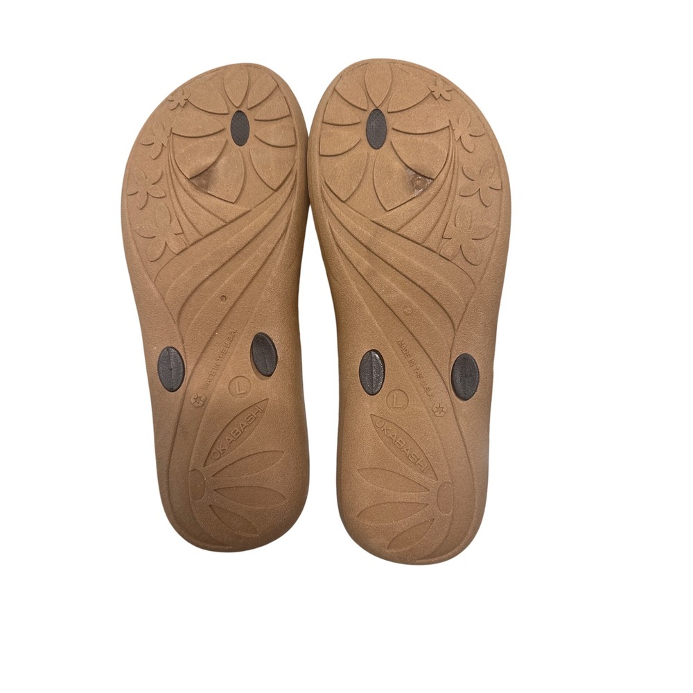 Okabashi Baha Sandals Womens L 9.5-10.5 Toffee Black Braided Comfort NWT - Picture 5 of 5